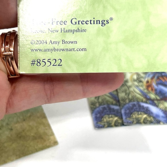 2004 Amy Brown Unicorn Fairies Dragon Stationary Card Envelope Set in Tin combo - Picture 16 of 16